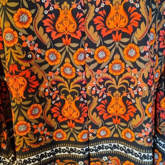 Relativity VTG Floral Tunic 3/4 Double Ruffled Sleeves Bead Work Size XL - Picture 6 of 11